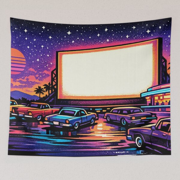 Item preview, Retro Drive-In Movie Theater Neon Cars - Vaporwave designed and sold by irfanshikh.