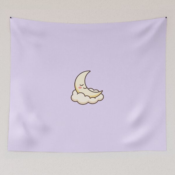 Item preview, Kawaii Sleepy Crescent Moon on Cloud designed and sold by Castiora.