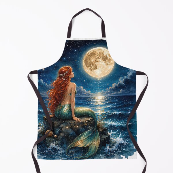 Item preview, Moonlit Mermaid Under the Stars designed and sold by MaryFiremoonArt.