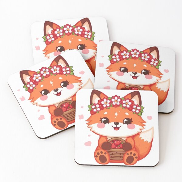Item preview, Cute Fox with Cherries | Kawaii Forest Animal Sticker designed and sold by Stylestickers55.
