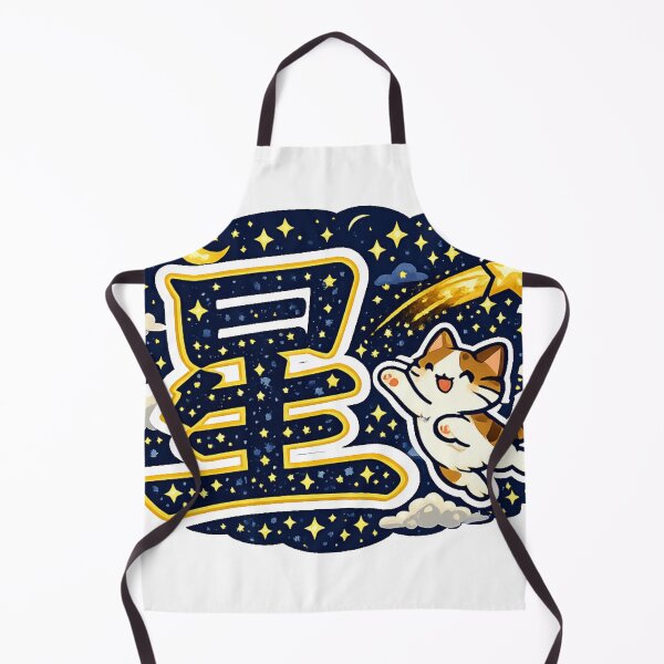 Item preview, Kawaii Star Cat Sticker – Japanese Kanji "星" Shooting Star Anime Design designed and sold by kawaii animal store (in Japan).