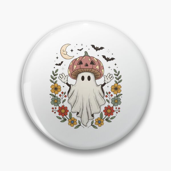 Item preview, Mushroom Ghost Halloween Retro Cute Fall Cottagecore designed and sold by Steele-Art.
