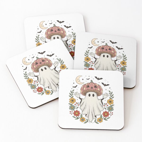 Item preview, Mushroom Ghost Halloween Retro Cute Fall Cottagecore designed and sold by Steele-Art.