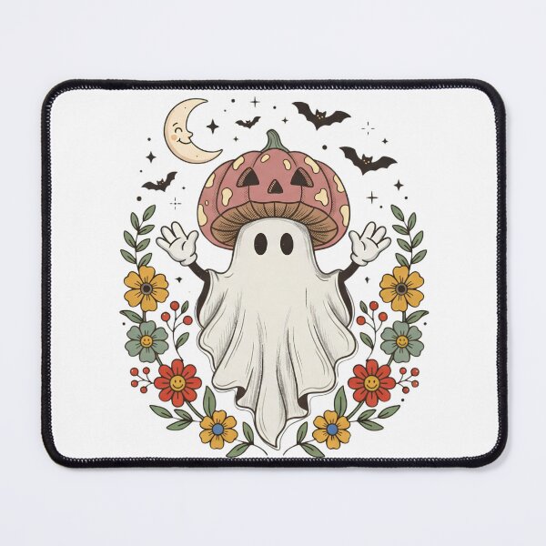 Item preview, Mushroom Ghost Halloween Retro Cute Fall Cottagecore designed and sold by Steele-Art.