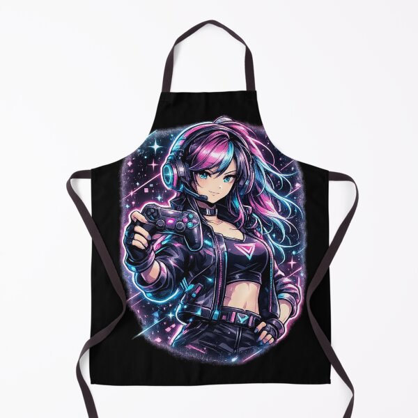 Item preview, Anime Gamer Girl Cyberpunk Neon - Synthwave Gaming designed and sold by irfanshikh.