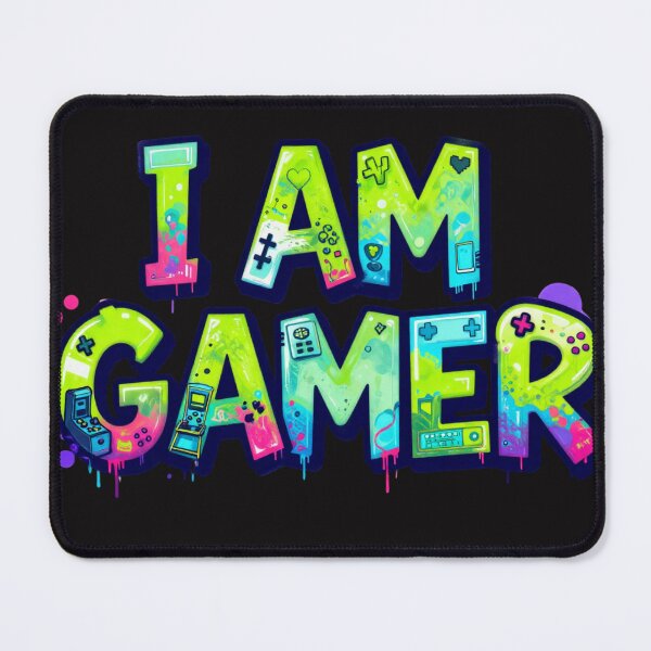 Item preview, I Am Gamer Colorful Graffiti Neon Text designed and sold by Samasem365.