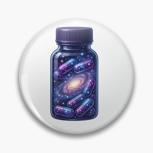Item preview, Cosmic Galaxy Pills - Space Nebula Pharmacy Bottle Sticker designed and sold by Barkashow.