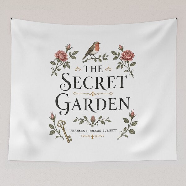 Item preview, The Secret Garden Frances Hodgson Burnett Vintage Key Rose Robin designed and sold by Fenay Designs.
