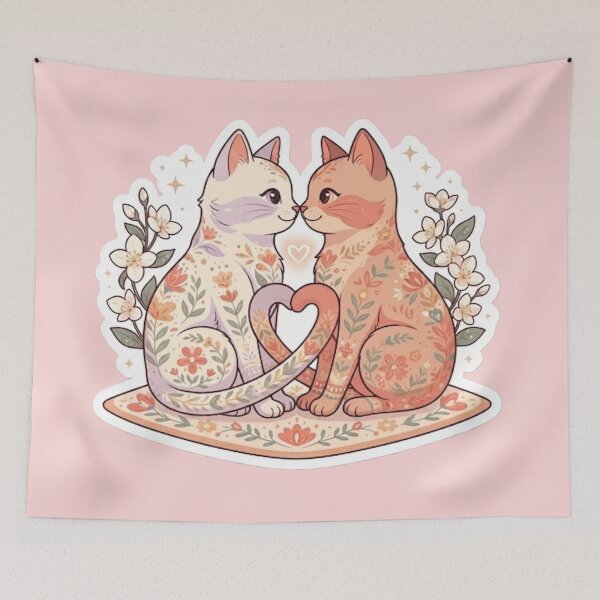Item preview, Cute Cat Couple designed and sold by Iampoji.