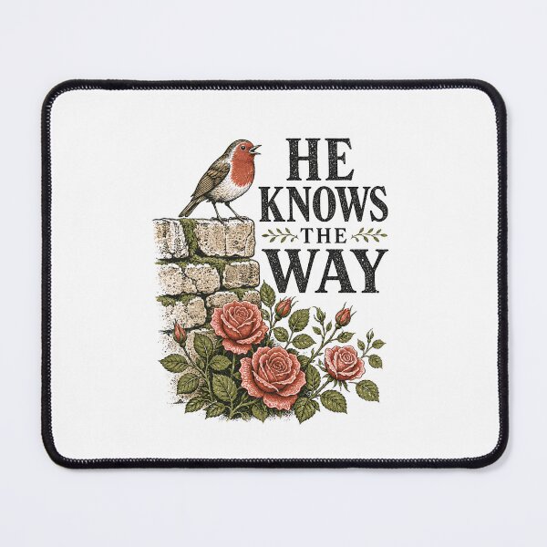 Item preview, He Knows The Way The Secret Garden Robin Stone Wall Roses designed and sold by Fenay Designs.
