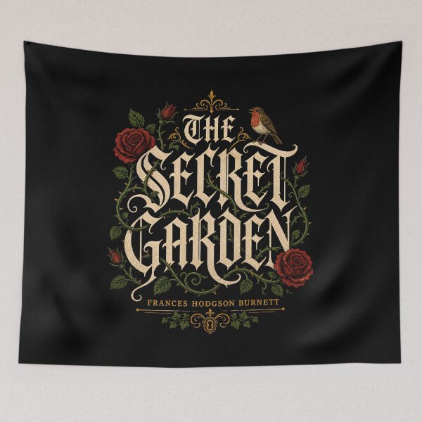Item preview, The Secret Garden Frances Hodgson Burnett Gothic Cursive Keyhole designed and sold by Fenay Designs.