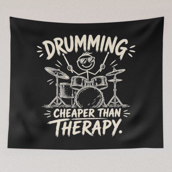 Item preview, Drumming Cheaper Than Therapy designed and sold by Evelashop.