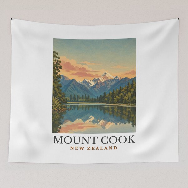 Aperçu de l'œuvre Mont Cook - Nouvelle-Zélande créée et vendue par GoodOldVintage.
