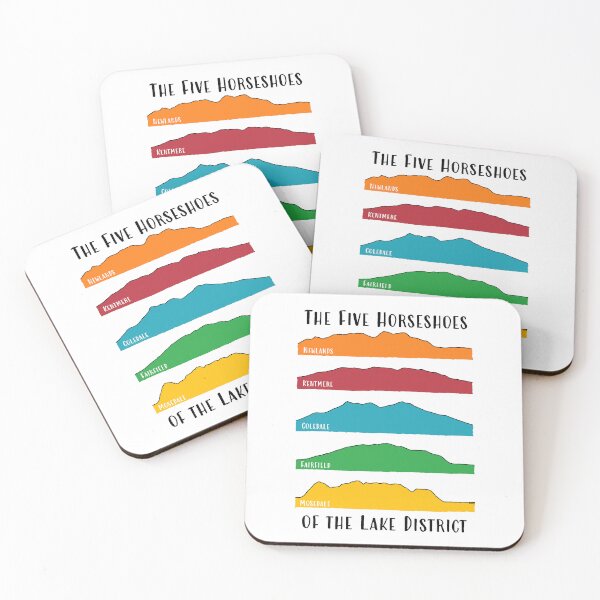 Item preview, Silhouette Profiles of 5 Famous Horseshoe (Round) Walks in the Lake District (V2)  designed and sold by LazloWoodbine.