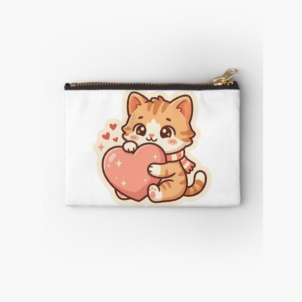 Item preview, Cute Kawaii Orange Cat Holding a Big Heart designed and sold by Lu7u.
