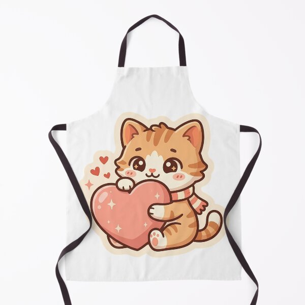 Item preview, Cute Kawaii Orange Cat Holding a Big Heart designed and sold by Lu7u.