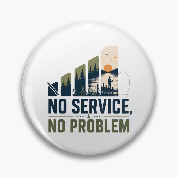 Item preview, No Service No Problem Offline Lake Fishing Graphic designed and sold by 404CLOTHINGG.
