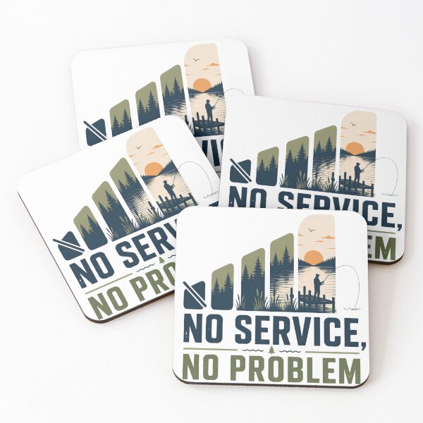 Item preview, No Service No Problem Offline Lake Fishing Graphic designed and sold by 404CLOTHINGG.