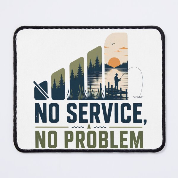 Item preview, No Service No Problem Offline Lake Fishing Graphic designed and sold by 404CLOTHINGG.
