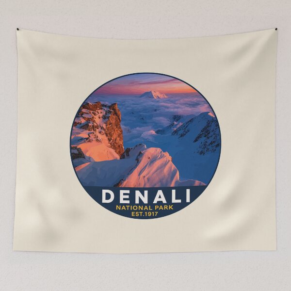 Item preview, Denali National Park Retro Mountain Wilderness designed and sold by Gideon Emmerich.