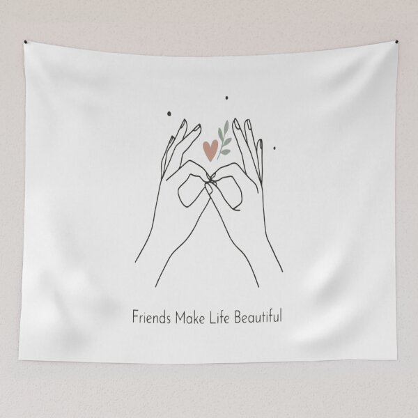 Item preview, Friends Make Life Beautiful Minimalist Pinky Promise Design | Friendship Day designed and sold by InspiredCreatives.