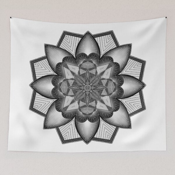 Item preview, Evolving Pattern — Black Symmetric Mandala designed and sold by MelZahrArt.