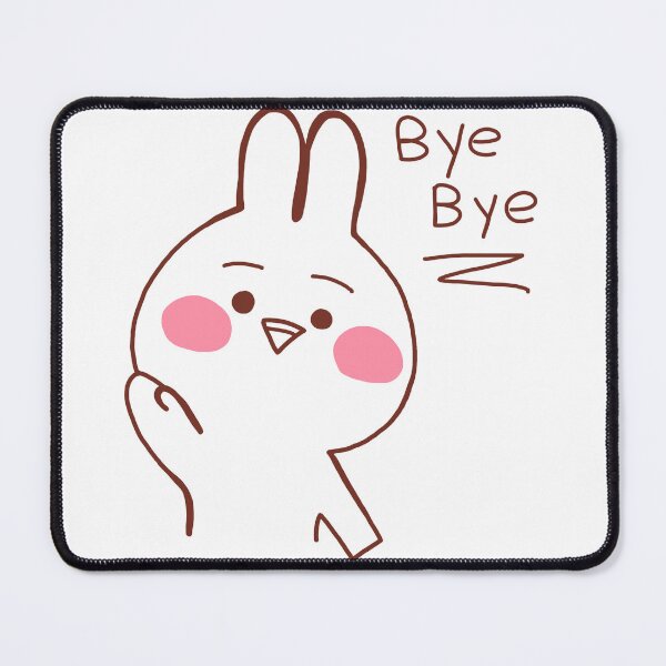 Item preview, Cute Waving Bunny Bye Bye Sticker designed and sold by MennaAllah12.