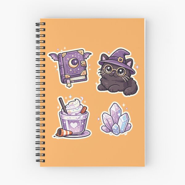 Item preview, Kawaii Witchy Magic Potion Cat and Spellbook Vector Art designed and sold by AbderraimArt.