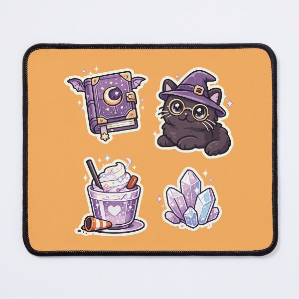 Item preview, Kawaii Witchy Magic Potion Cat and Spellbook Vector Art designed and sold by AbderraimArt.