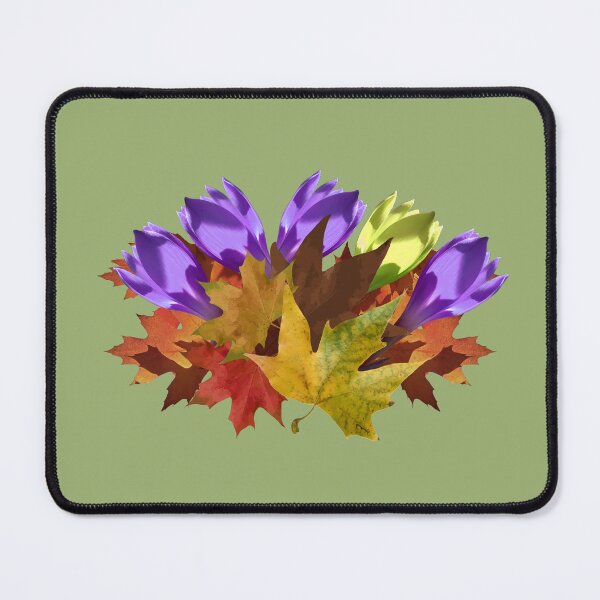 Item preview, Autumn bouquet with leaves and purlpe and yellow flowers designed and sold by mariya-ivanova.