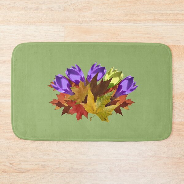 Item preview, Autumn bouquet with leaves and purlpe and yellow flowers designed and sold by mariya-ivanova.