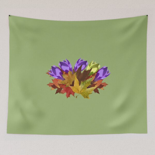 Item preview, Autumn bouquet with leaves and purlpe and yellow flowers designed and sold by mariya-ivanova.
