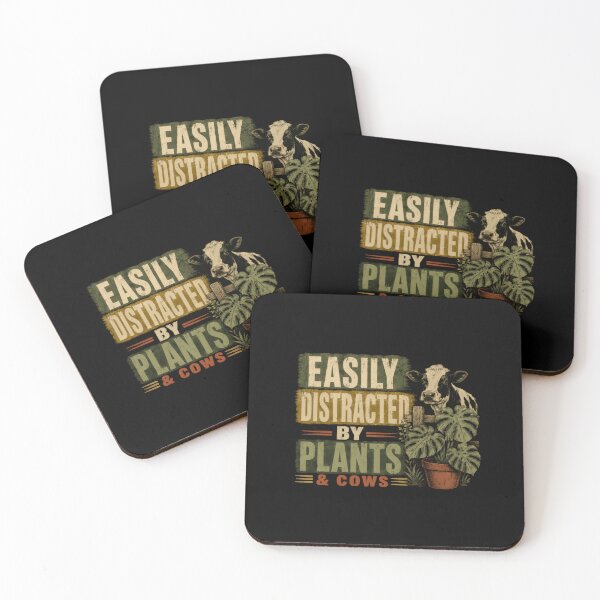 Item preview, Easily Distracted By Plants & Cows Plant Lover Cow Lover Gardener Farmer designed and sold by RetroMini2026.