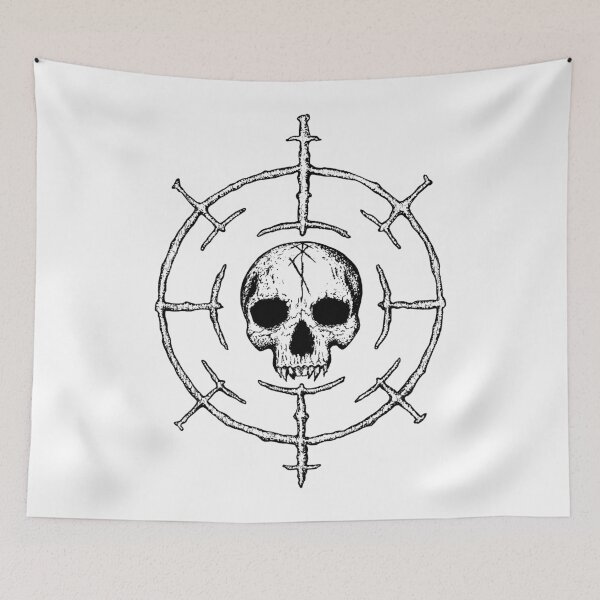 Item preview, Valr’s Sigil: Nordic Skull of the Slain Ink Drawing designed and sold by surmind.