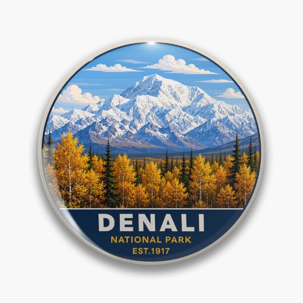 Item preview, Denali National Park Retro Mountain Wilderness designed and sold by Gideon Emmerich.