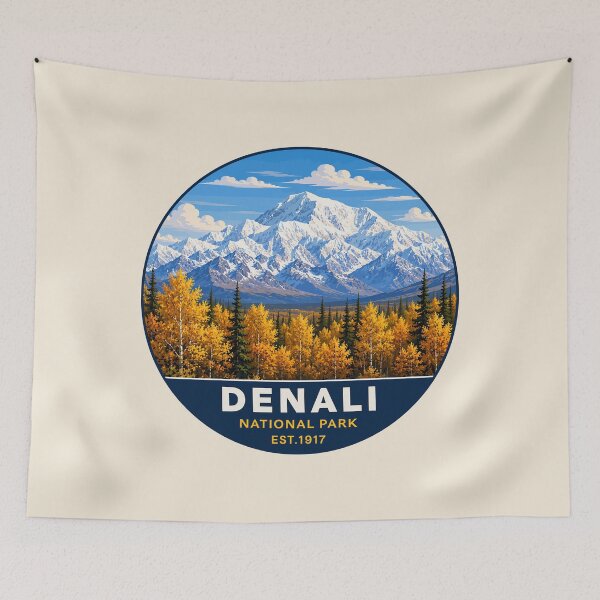 Item preview, Denali National Park Retro Mountain Wilderness designed and sold by Gideon Emmerich.