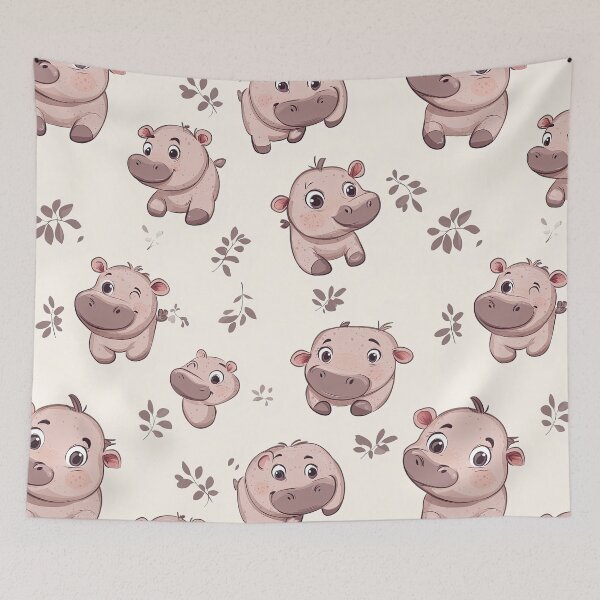Item preview, Baby Hippo Pattern designed and sold by Pixel-Lair.