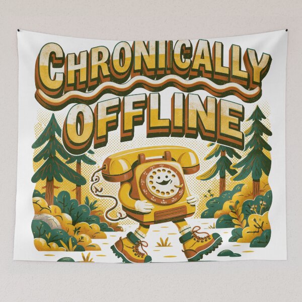 Item preview, Chronically Offline Nature Club Retro Graphic designed and sold by dragonwolfpack.