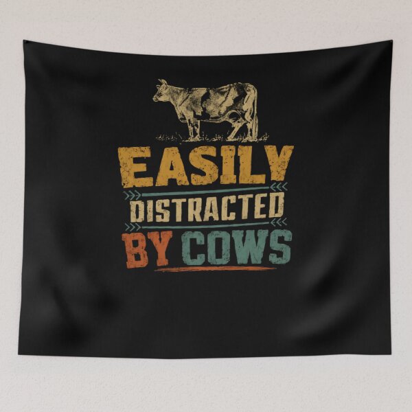 Item preview, Easily Distracted By Cows Cow Lover Farmer Cattle Enthusiast designed and sold by RetroMini2026.