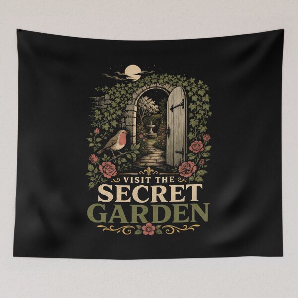 Item preview, Visit The Secret Garden Arched Doorway Fountain Vintage Poster designed and sold by Fenay Designs.