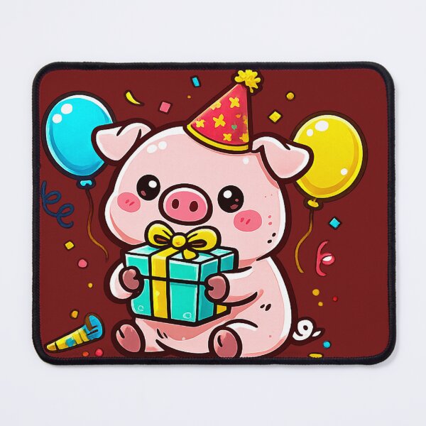 Item preview, Cute Birthday Pig Kawaii Sticker designed and sold by PremVerse.