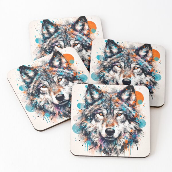 Item preview, Fantasy Wolf Face With Blue And Orange Accents designed and sold by DEC02.