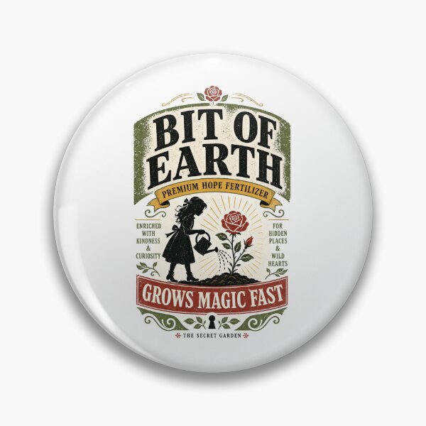 Item preview, Bit of Earth Premium Hope Fertilizer The Secret Garden Vintage Label designed and sold by Fenay Designs.