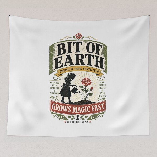 Item preview, Bit of Earth Premium Hope Fertilizer The Secret Garden Vintage Label designed and sold by Fenay Designs.