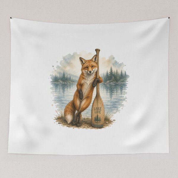 Item preview, Lake Life Fox In Rowboat Summer Water Adventure designed and sold by AQUILAKREO.