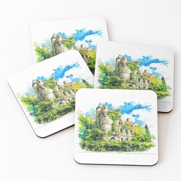 Item preview, Watercolour illustration of Buchanan Castle, Drymen, Scotland designed and sold by davidelder.