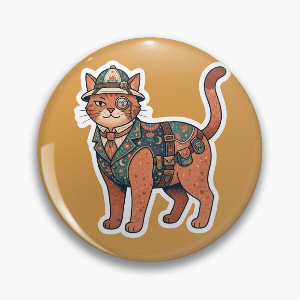 Artikelvorschau, Steampunk-Katzenaufkleber entworfen und verkauft von Iampoji.