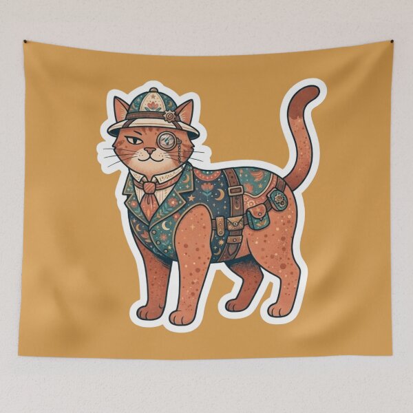 Item preview, Steampunk Cat Sticker designed and sold by Iampoji.