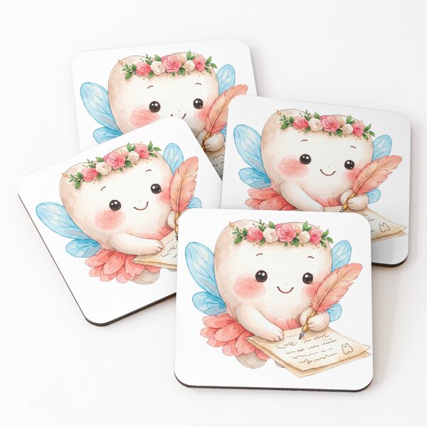 Item preview, Cute Tooth Fairy Writing a Letter | Watercolor Fairy Tooth designed and sold by Mommy-Smile.