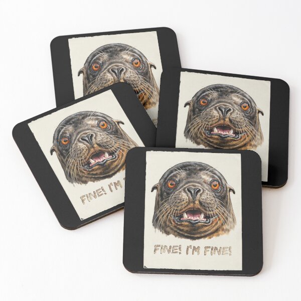 Item preview, Fine! I'm Fine! Evil Seal Meme | Funny Sarcastic Animal Face Graphic designed and sold by just-quotes.